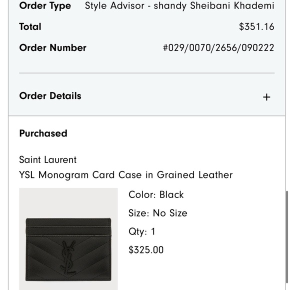 Saint Laurent Black Chevron Card Holder - Picture 7 of 7